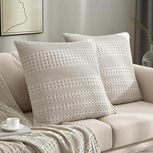  Waffle Weave Duvet Cover Set 100% Cotton Duvet Cover Queen Textured Khaki Duvet Cover Cozy Soft Breathable Queen Duvet Cover Skin-Friendly Luxury Comforter Cover Bedding Set All Season 90"x90"