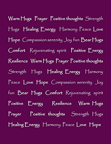  Chanasya 5-Piece Warm Hugs Positive Energy Healing Thoughts Comfort Caring Message Print Combo Gift Pack Throw Blanket, Neck Pillow, Eye Mask, Tote Bag, Socks - For Women Men Cancer Hospital Aubergine