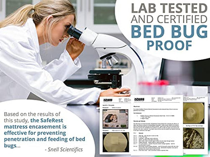  SafeRest Zippered Mattress Protector - Premium 9-12 Inch Waterproof Mattress Cover For Bed - Breathable & Noiseless Washable Mattress Encasement - Twin XL