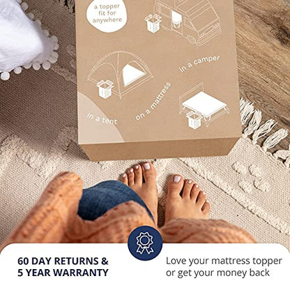  3 Inch Memory Foam Mattress Topper Twin XL - Select High Density Ventilated Extra Long Mattress Pad - Removable Bamboo-Rayon Cover
