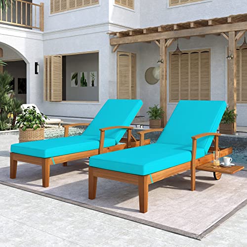 GENERIC Set Of 2 Solid Wood Reclining Daybed Blue Modern Contemporary Includes Hardware