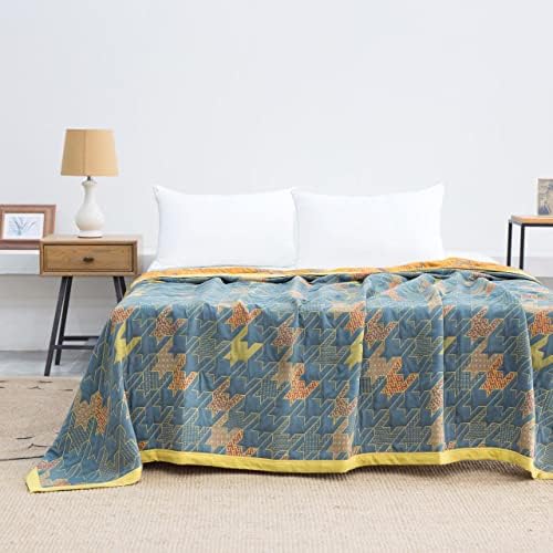  Queen Blanket For Summer Tencel Cotton Lyocell Quilted Blanket 90x90 Lightweight Bedspread Soft Breathable Blanket Teal