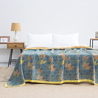  Queen Blanket For Summer Tencel Cotton Lyocell Quilted Blanket 90x90 Lightweight Bedspread Soft Breathable Blanket Teal