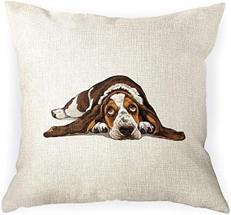  WIRESTER Sofa Pillow Case, Decorative Throw Pillow Cushion Cover For Home Office 18 X 18 Inch, Cute Grey Toy Poodle