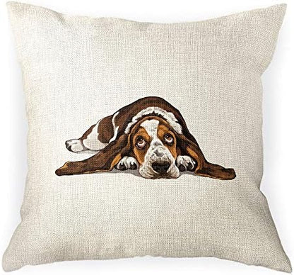  WIRESTER Sofa Pillow Case, Decorative Throw Pillow Cushion Cover For Home Office 18 X 18 Inch, Cute Grey Toy Poodle