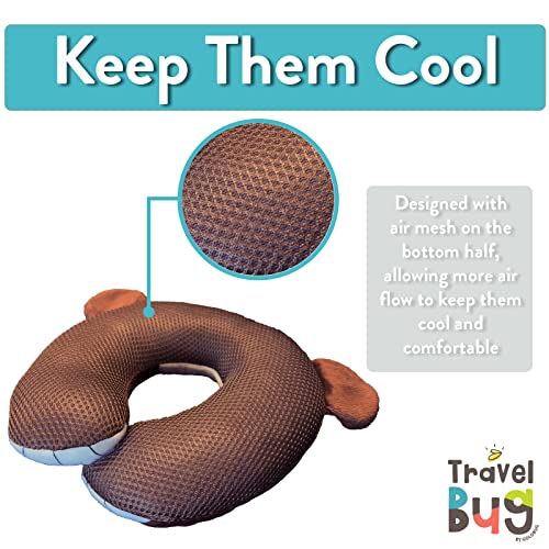  Pillow For Toddlers, Neck Pillow For The Car, Airplane & Road Trips - Monkey