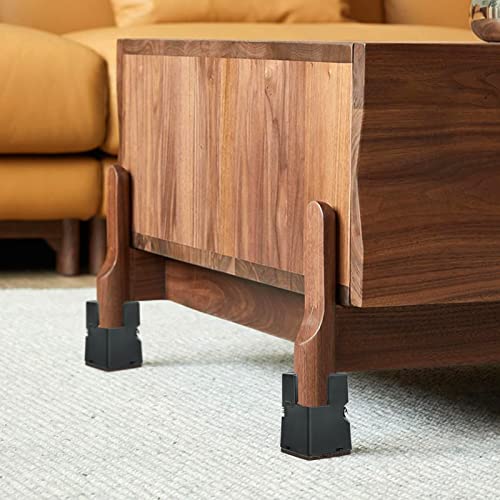  INFTYLE 4 PCS Adjustable Bed Risers 2 Inch, Black Chair Risers With Screw Clamp, Heavy Duty Sofa Tables Furniture Risers Fit For Square/Round Furniture Leg Diameters 0.8-1.6 Inch, Supports 5000 Lbs