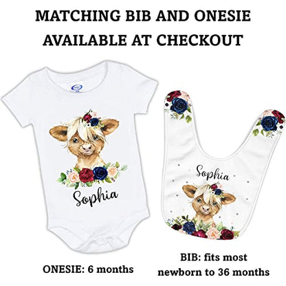  Personalized Baby Blankets For Girls, Customized Baby Blankets For Girls, Highland Cow Baby Blanket, Best Gift For Baby, Newborn, New Mom, Super Soft Plush Fleece, 30''x40''