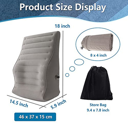  ZNALDP Inflatable Lumbar Support Pillow Blow Up Travel Back Cushion Support For Lower Back Pain Office Chair Gaming Sitting Car Seat Backrest Ergonomic Body Pillow (Grey)