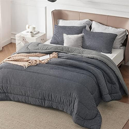  Bedsure Queen Comforter Set - Grey Comforter Queen Size, Soft Bedding For All Season, 3 Pieces Cationic Dyeing Bedding Set With 1 Comforter And 2 Pillow Shams