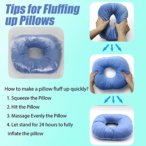  Back Scratcher Piercing Pillow For Side Sleepers, Donut Shaped Side Pillow With Hole For Ear, Ear Pillows For CNH And Ear Piercing Ear Pain, Ear Cushions For Sleeping Guard (Blue)