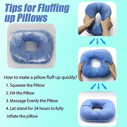  Back Scratcher Piercing Pillow For Side Sleepers, Donut Shaped Side Pillow With Hole For Ear, Ear Pillows For CNH And Ear Piercing Ear Pain, Ear Cushions For Sleeping Guard (Blue)