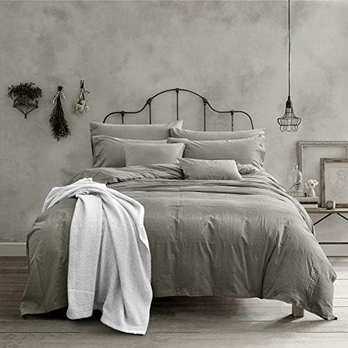  Duvet Cover King, Washed Cotton Duvet Cover Set - 3 Piece (King, Off-White)