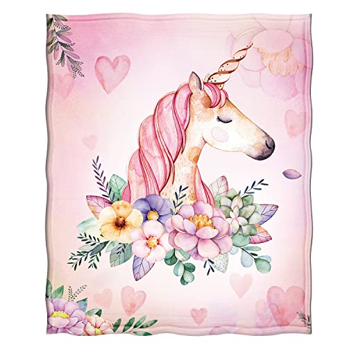  Unicorn Blanket, Cozy Lightweight Durable Bed Couch Blanket, Plush Microfiber Blanket 50"x60"