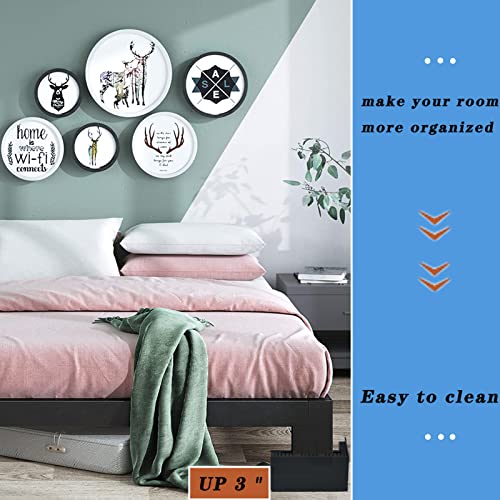  BESAEARO Bed And Furniture Risers,3 Inch Widened Rectangle Risers,Bed Raising Blocks With Non-Slip Mats For Bed Frame, Desk, Sofa, Table Legs Risers Supports Up To11000Lbs, Set Of 4（Big L Shape