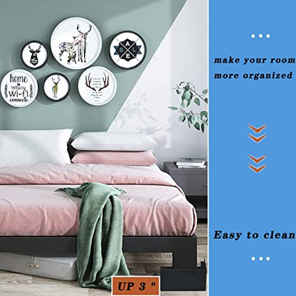  BESAEARO Bed And Furniture Risers,3 Inch Widened Rectangle Risers,Bed Raising Blocks With Non-Slip Mats For Bed Frame, Desk, Sofa, Table Legs Risers Supports Up To11000Lbs, Set Of 4（Big L Shape