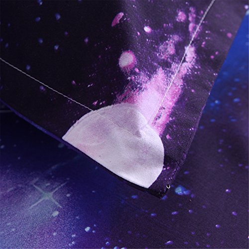  Galaxy 3D Printing Bed Sheet Bedding Set, Soft Microfiber Fitted Sheet Set，Galaxy Themed Sheets 4 Pcs Flat Sheet& Fitted Sheets With 2 Pillowcases (Queen, 07)