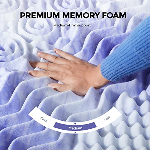  3 Inch 7-Zone Twin Memory Foam Mattress Topper, Cooling Gel Infused Foam Mattress Topper Twin For Back Pain, CertiPUR-US Certified