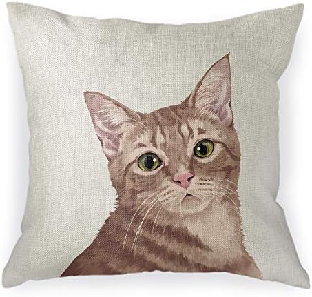  WIRESTER Sofa Pillow Case, Decorative Throw Pillow Cushion Cover For Home Office 18 X 18 Inch, Cute Tuxedo Cat
