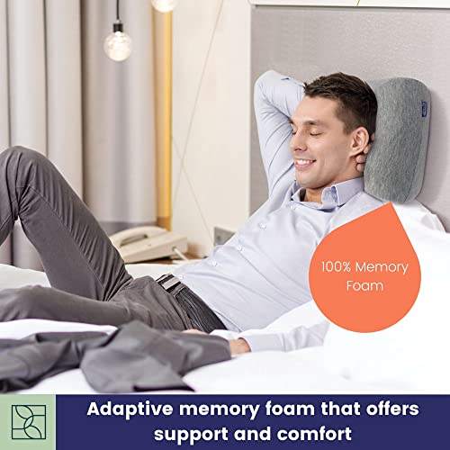  Small Memory Foam Travel Pillow, Camping Pillow With Bag, Bamboo Cover - Modern, Firm Memory Foam Pillow - Perfect Neck Support Pillow, Neck Pillow Travel, Car Pillow, Backpacking Pillow