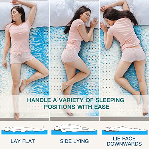  3 Inch Twin Memory Foam Mattress Topper, Cooling Gel Ventilated Design For Pressure Relief, CertiPUR-US Certified