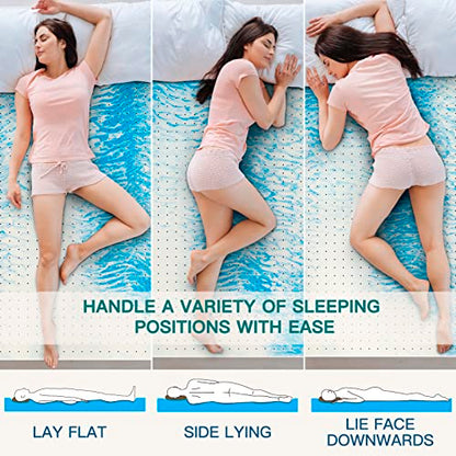  3 Inch Twin Memory Foam Mattress Topper, Cooling Gel Ventilated Design For Pressure Relief, CertiPUR-US Certified