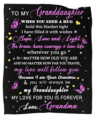  O My Granddaughter Blanket From Grandmom Throw Blankets Throws For Christmas Birthday Gifts 50X60 Inch