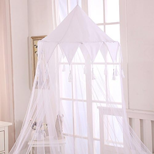  Harlequin Kids Collapsible Round Hoop Sheer Mosquito Netting Girls Bed Canopy, One Size, Pink