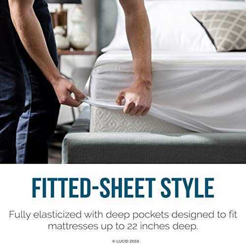  Premium Hypoallergenic 100% Waterproof Mattress Protector - Universal Fit, Cotton Terry Top, Full, White