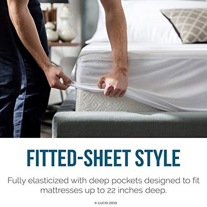  Premium Hypoallergenic 100% Waterproof Mattress Protector - Universal Fit, Cotton Terry Top, Full, White