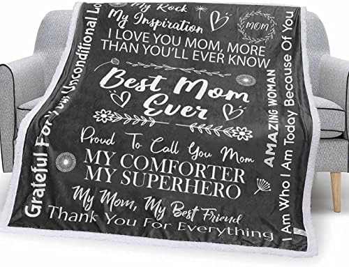 Mom Blanket, For Mom, Birthday Gifts For Mom From Daughter Or Son, Best Mom Ever Gift Blanket, Mom Gifts For Mother's Day, I Love You Mom Unique Birthday Gift
