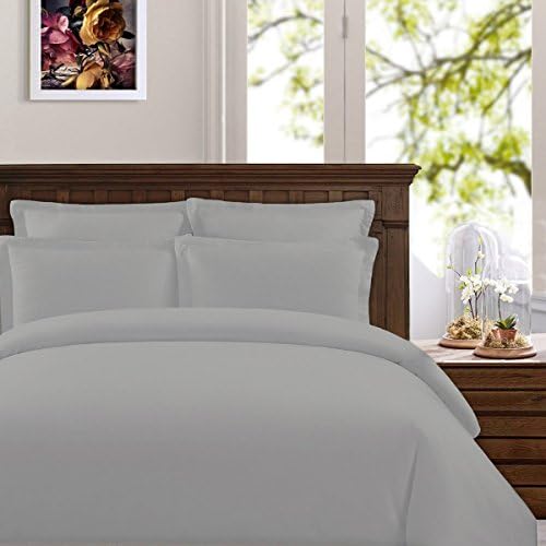  415 Thread Count Percale Duvet Cover Set - 100% Peruvian Pima Cotton - Premium And Breathable With Hidden Zip Closure - White Solid Color - Twin/Twin XL Size, 2 Piece Duvet Cover Set