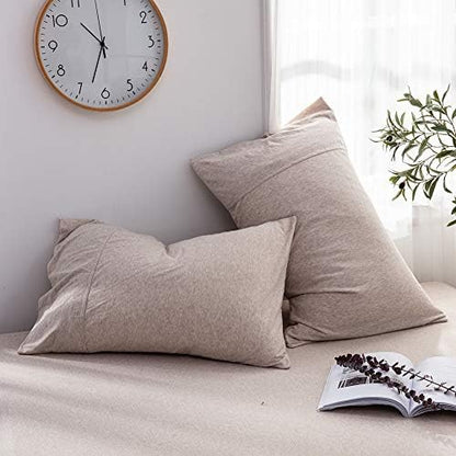  DONEUS Brick Red Duvet Cover Queen Size, 100% Jersey Knit Duvet Cover Set Solid Red Bedding Set Luxury Soft Comforter Cover 3 Pieces With Zipper Closure, 1 Duvet Cover 90x90 Inches And 2 Pillow Cases