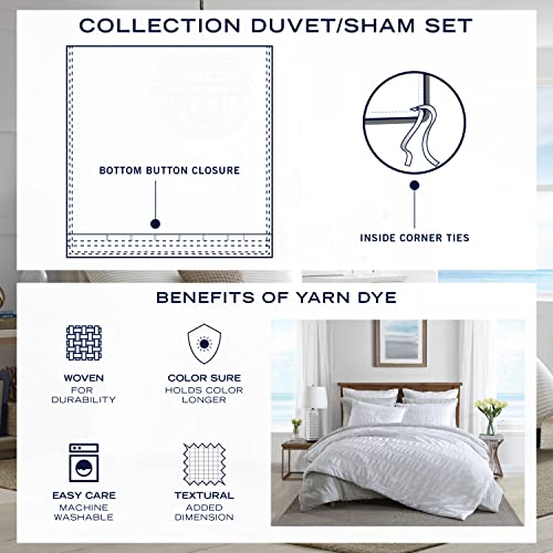 Nautica Duvet Cover Set Cotton Reversible Bedding With Matching Shams, Stylish Home Decor For All Seasons, Queen, Beige