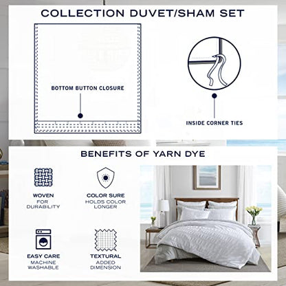 Nautica Duvet Cover Set Cotton Reversible Bedding With Matching Shams, Stylish Home Decor For All Seasons, Queen, Beige