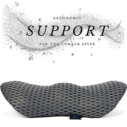  Divine Comfort Lumbar Support Pillow - Memory Foam Pillow For Back Support - Improves Posture - Detachable & Washable Back Cushion - Ergonomic Lumbar Pillow For Office Chair, Couch, Bed, And Car Seat