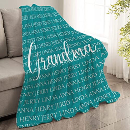  Ottoy Personalized Grandma Blanket Gifts For Grandma Custom Blanket For Grandma Customized Blanket For Grandma Birthday Gifts From Grandchildren, Nana Gifts, Valentines Day Gift 80"x60" For Adults