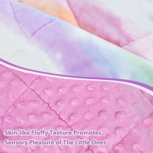  Unicorn Weighted Blankets For Girls - 36’’ X 48’’ 5 Lb Minky Kids Weighted Blankets With Glass Beads Breathable Soft Heavy Blanket For Calming And Sleeping For Bedroom Sofa Travel Gifts