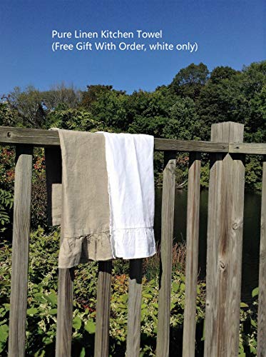  French Linen 3PC Duvet Cover Set In Natural Linen Color (King). Free Linen Kitchen Towel With Order. Shipment Within One Day With Priority Service.