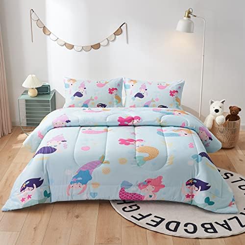  Beeweed 2 Piece Kid Comforter Set Twin Size, Space Rocket Bedding Set For Teen Boys Girls