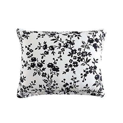  Betsey Johnson Home | Pretty Floral Collection | 5pc Comforter Set - Super Soft, Reversible, All Season Bedding With Matching Sham(s) And Bonus Throw Pillows, Twin, Black