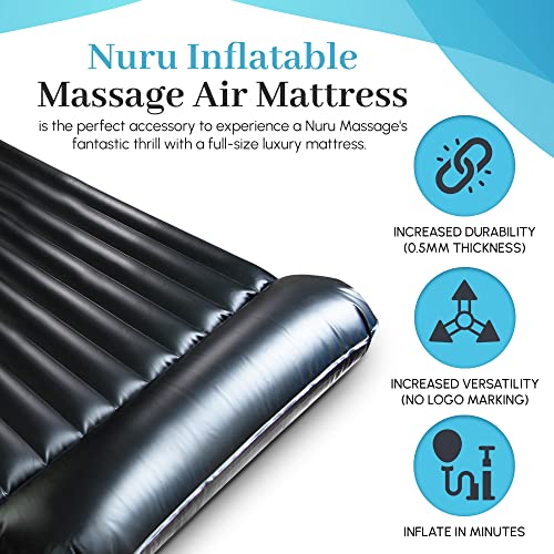  Inflatable Massage Air Mattress | Black Durable PVC Waterproof | 88in X 48in X6in (223 X 122 X 15cm)