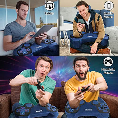  SAHEYER Memory Foam Gaming Pillow, 2 In 1 Plush Side Sleeper Neck Pillow For Elbow Pain Relief, Video Game Controller Pillow For Teen Boyfriend Gamer/Sofa Couch/Computer Chair/Play Station/Bed/Reading
