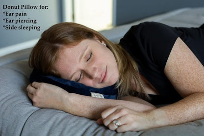  West Hollow Haven Piercing Pillow | Ear Pillow W/Cotton Inner Cover & Polyester Filling |Washable Pillow Case | Donut Pillow For Ear Pain |Ear Piercing & Side Sleeping | Ear Pain Pillows W/Holes
