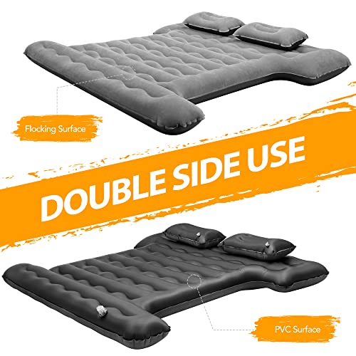 Truck Bed Air Mattress For 5.5-5.8Ft Inflatable Air Mattress For Short Truck Beds Truck Tent Camping Accessories With Pump Pillows Full Size Compatible With F150, Ram, GMC, Ect