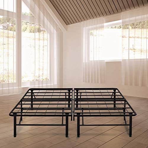  Raised Platform Bed Frame Accessory: Bed Skirt/Base Cover, Black, Twin