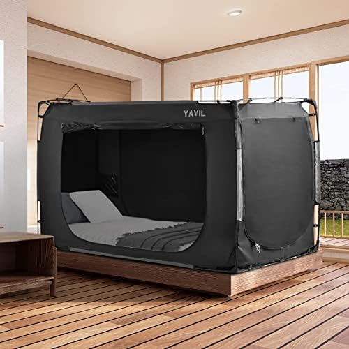  Bed Tent Bed Canopy Full Size, Portable Sleeping Tents Dream Tents Indoor For Kids And Adult, Breathable Privacy Space On Bed With Three Doors (Mattress Not Included)