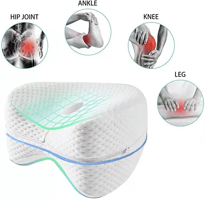  Vertdens Knee Pillow For Side Pillow, Memory Foam Knee Pillow, Suitable For Leg, Back, Knee Pain, Improve Sleep Quality, Side Sleeper Leg Pillow