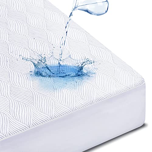 Ute Twin XL Mattress Cover, Waterproof Mattress Protector, Bamboo Breathable Bed Protector, Vinyl Free And Fitted Style Mattress Pad Fit Up To 18", 39"x80"