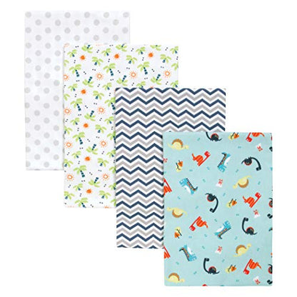  Bear 4 Pack Flannel Blankets, Grey
